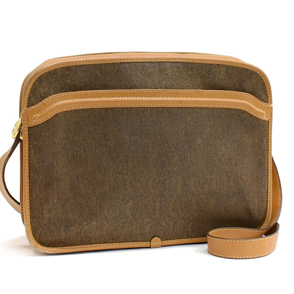Gucci Crossbody Bag Jacquard Leather Beige Cream Brown